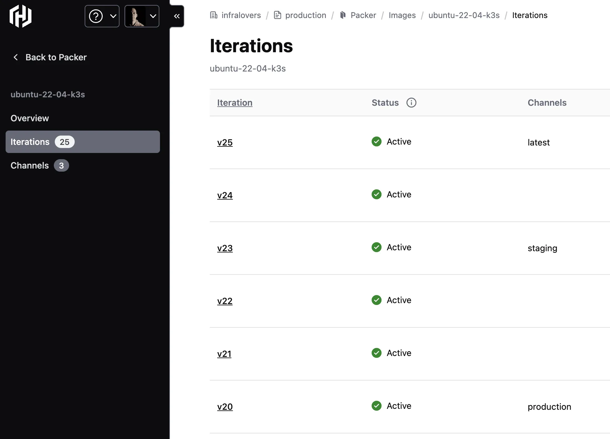 HCP Packer Iterations