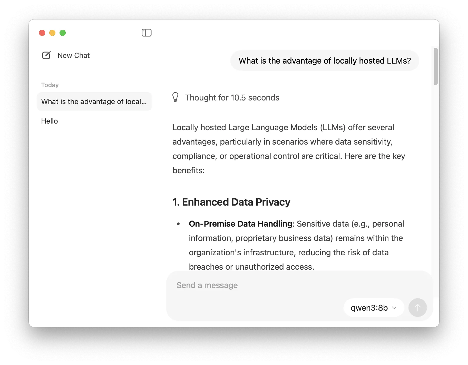 Ollama Desktop App Interface