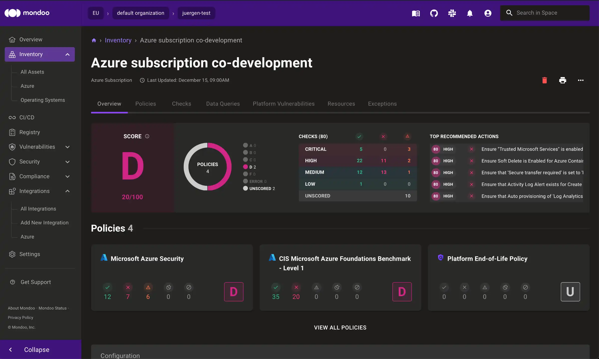 Mondoo Microsoft Azure asset