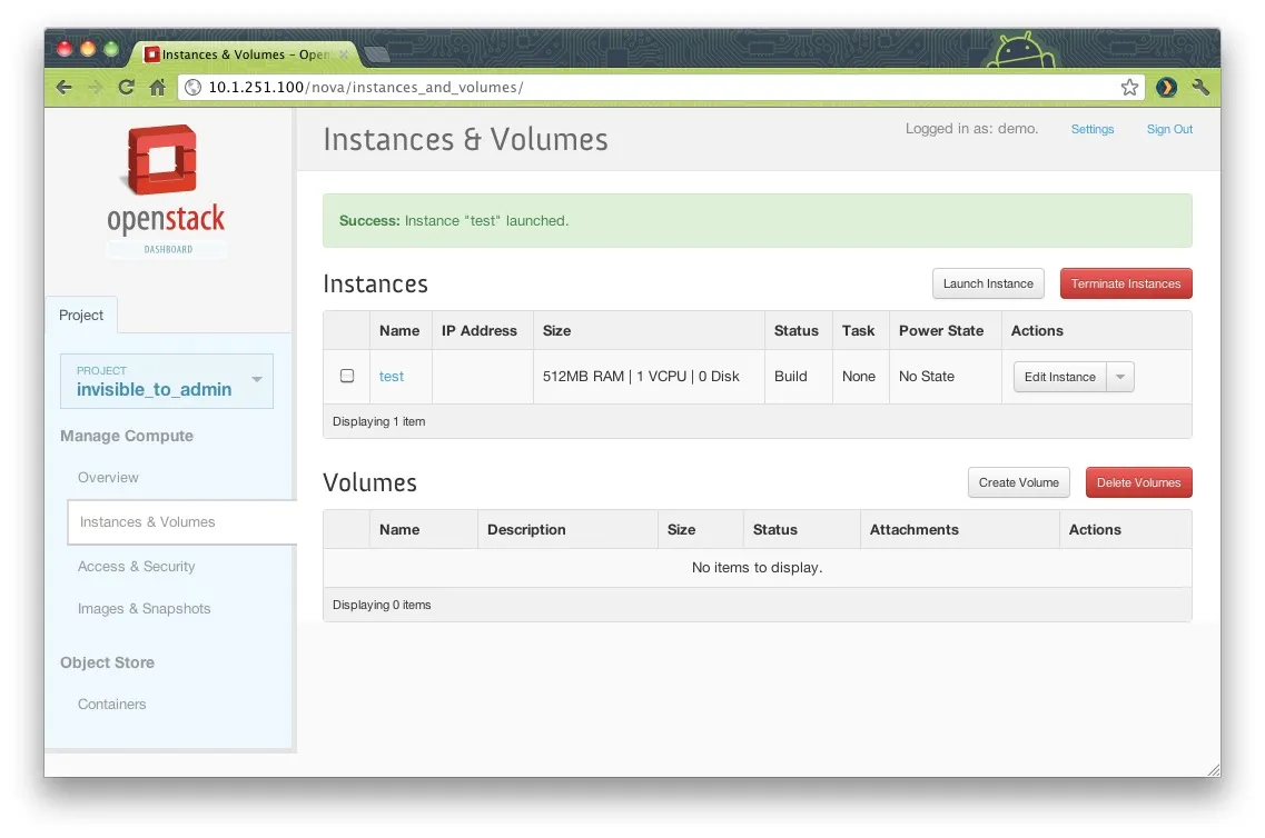 OpenStack Dashboard